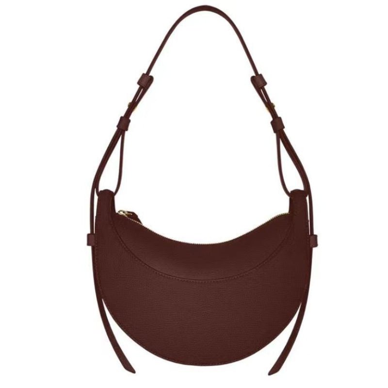 Sculpted Genuine Leather Hobo Bag