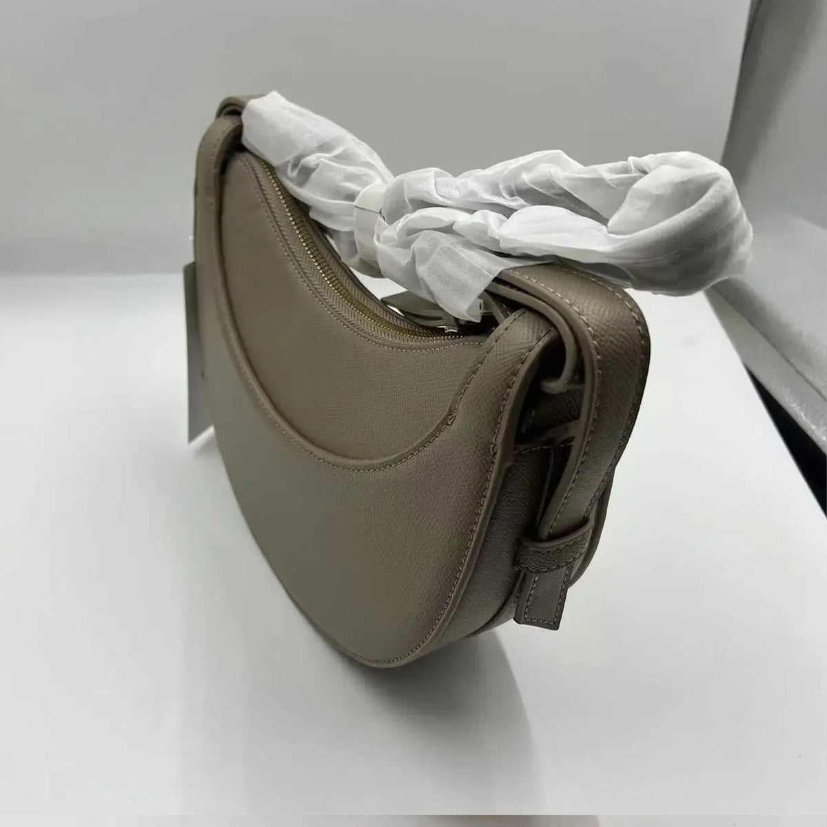 Sculpted Genuine Leather Hobo Bag