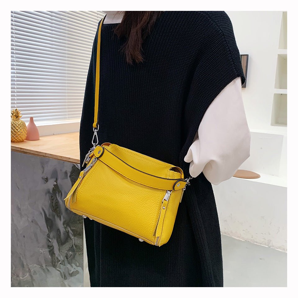 Genuine Leather Messenger Bag with Refined Detail