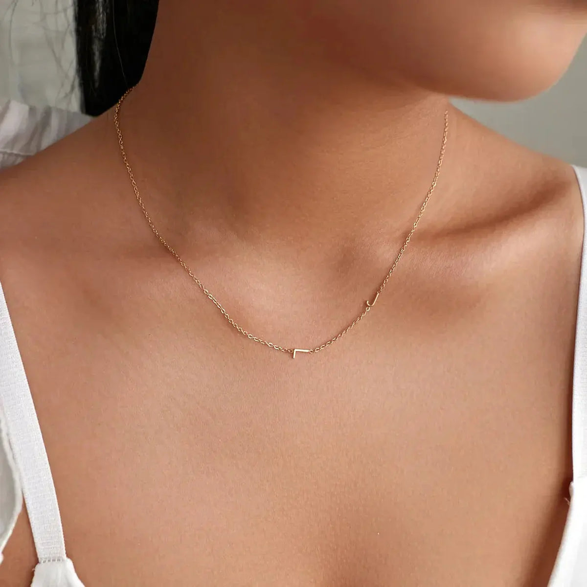 Signature Side Initial Necklace - Personalized