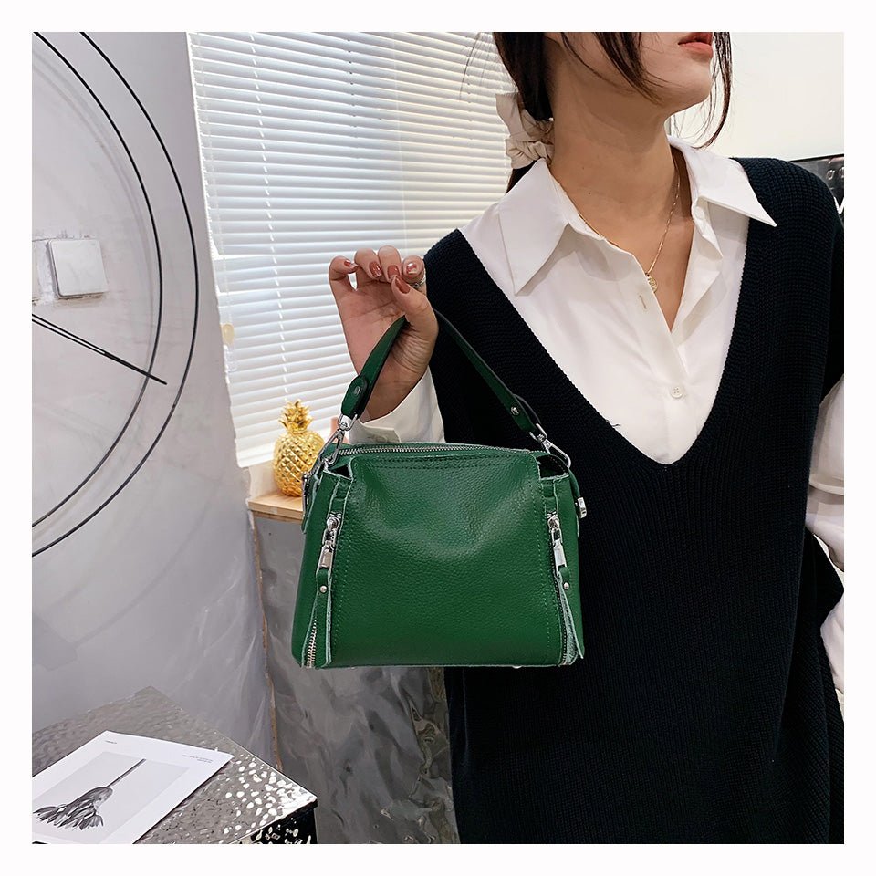 Genuine Leather Messenger Bag with Refined Detail