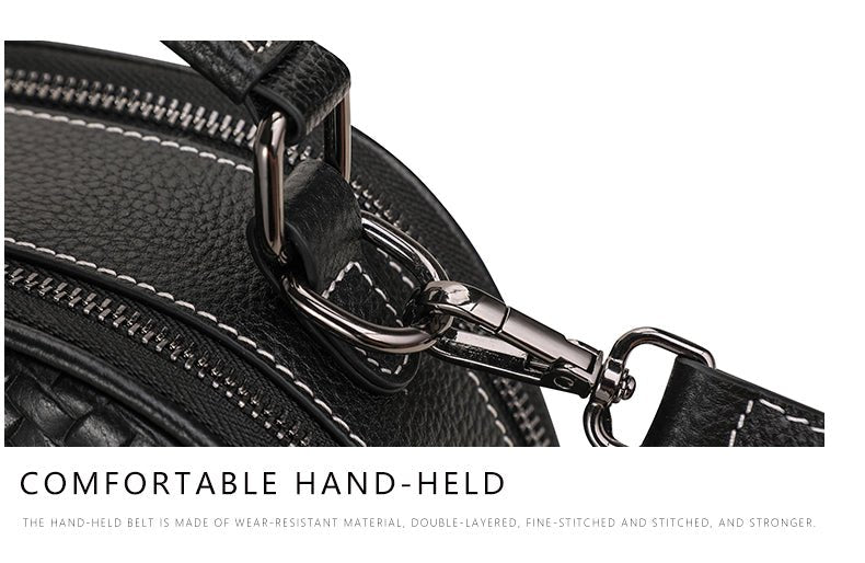 Knitted Shoulder Bag in Genuine Leather