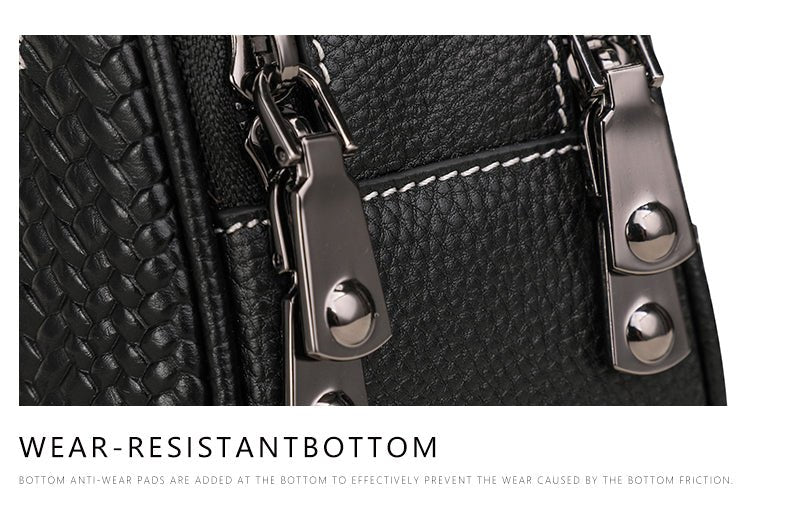 Knitted Shoulder Bag in Genuine Leather