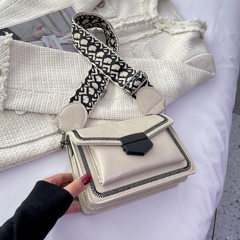 PU Leather Shoulder Bag with Structured Detail