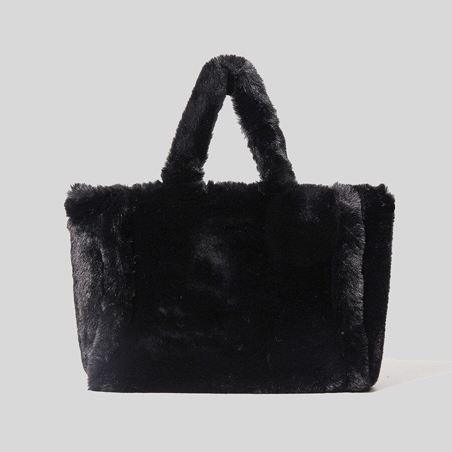 Modern Tote Bag in Faux Fur