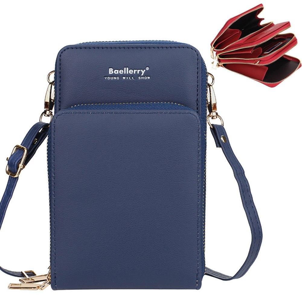Synthetic Leather Phone Bag with Mini Detail