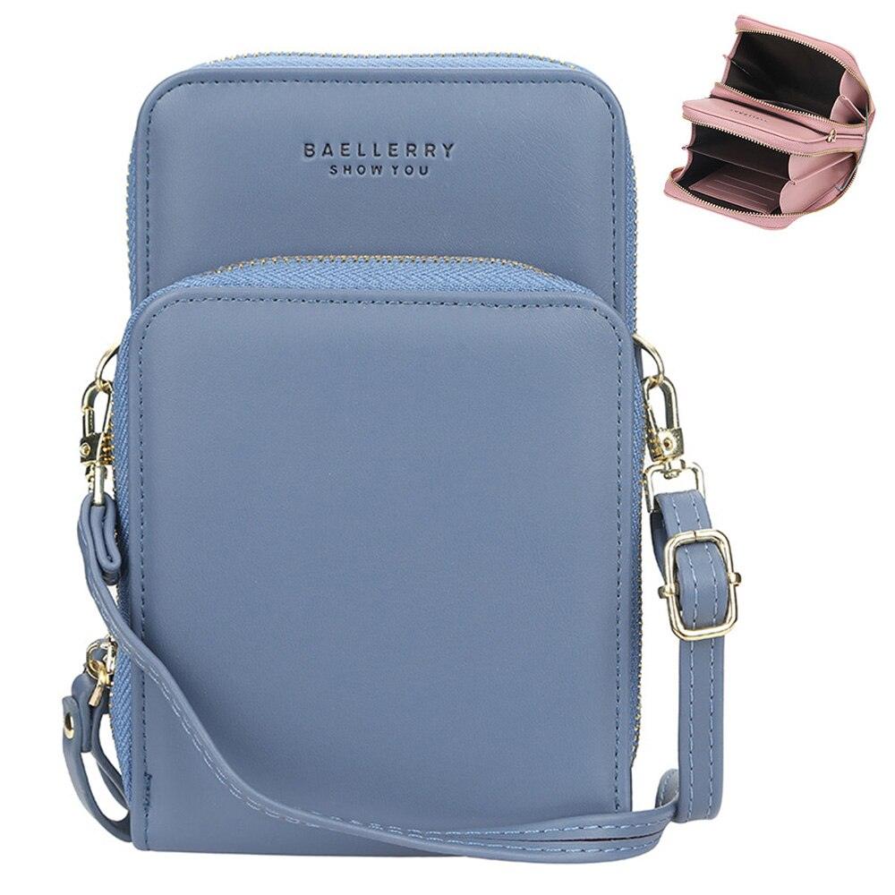 Synthetic Leather Phone Bag with Mini Detail