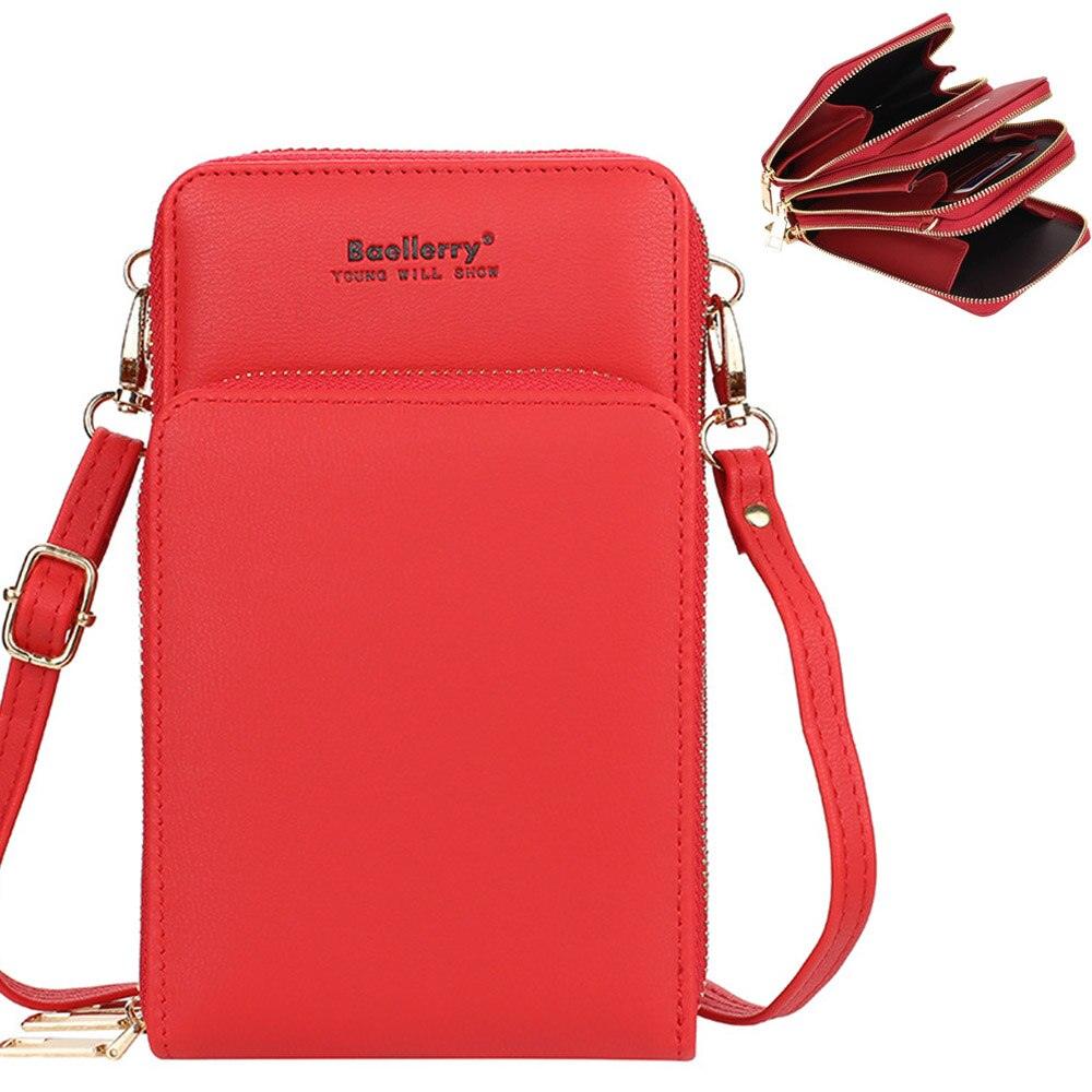 Synthetic Leather Phone Bag with Mini Detail