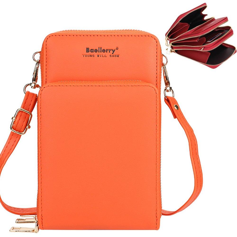 Synthetic Leather Phone Bag with Mini Detail