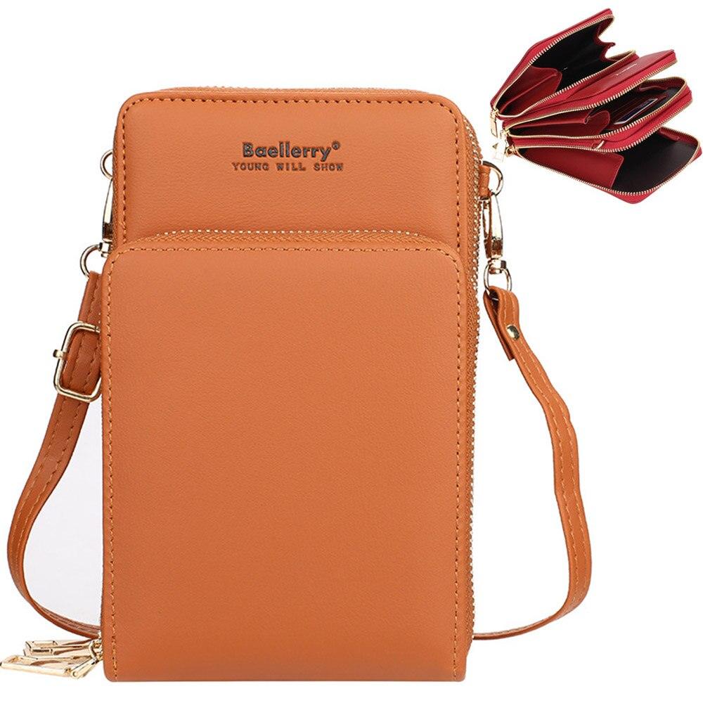 Synthetic Leather Phone Bag with Mini Detail