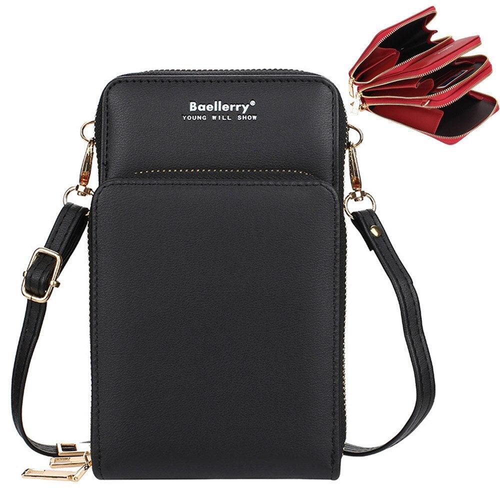 Synthetic Leather Phone Bag with Mini Detail
