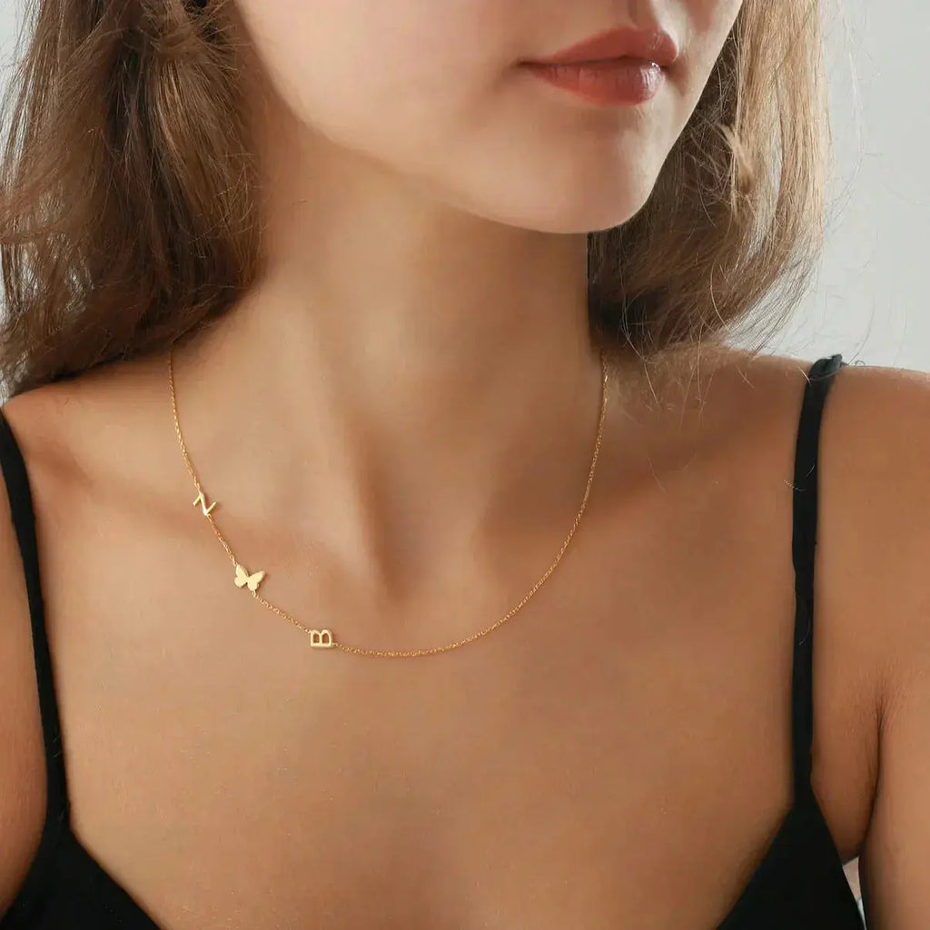 Signature Side Initial Necklace - Personalized