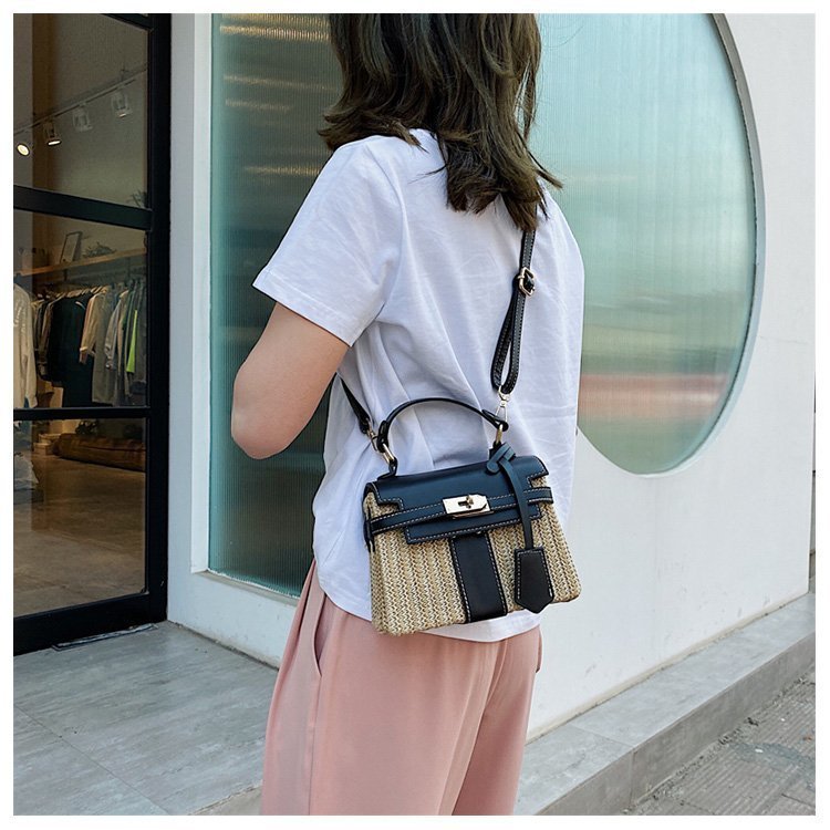 Straw Evening Clutch with Woven Detail