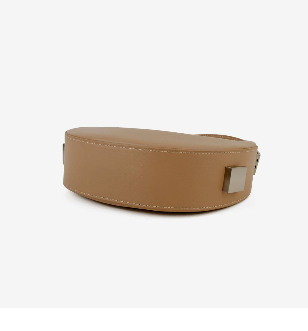 Polished Hobo Bag in Genuine Leather