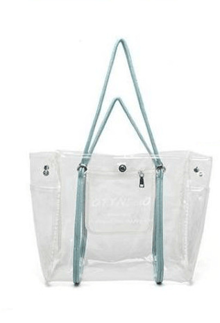 PVC Shoulder Bag with Round Detail