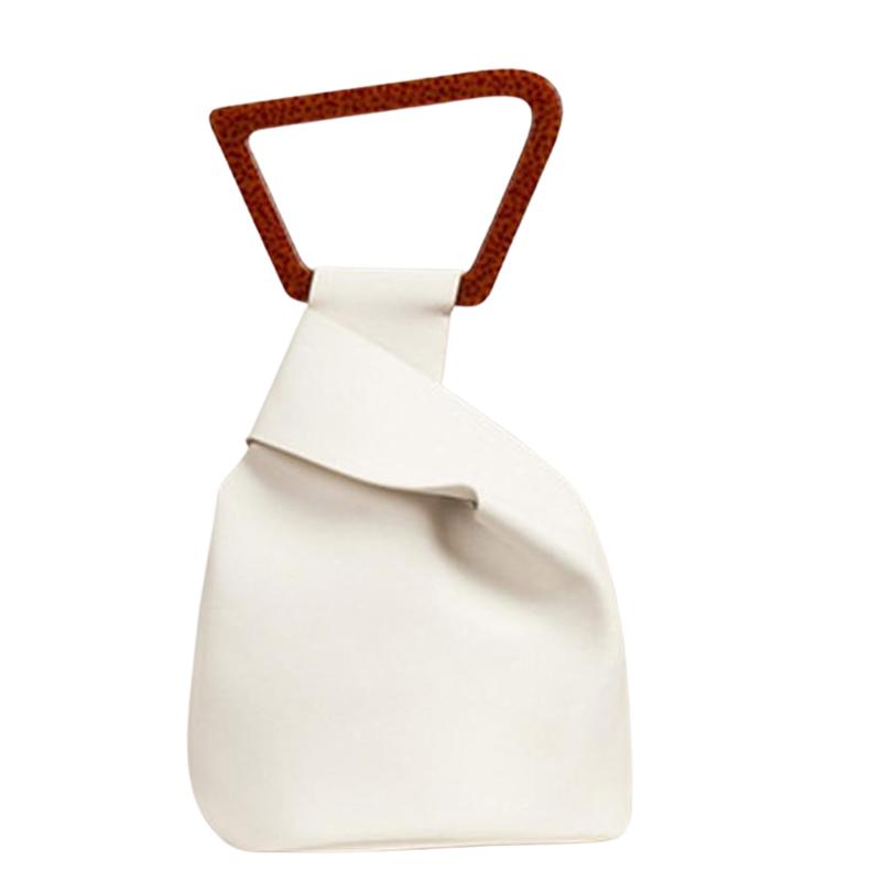 Leather Bucket Bag with Round Detail