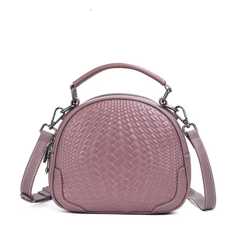 Knitted Shoulder Bag in Genuine Leather
