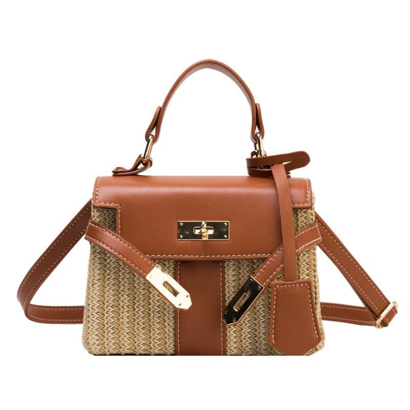 Straw Evening Clutch with Woven Detail