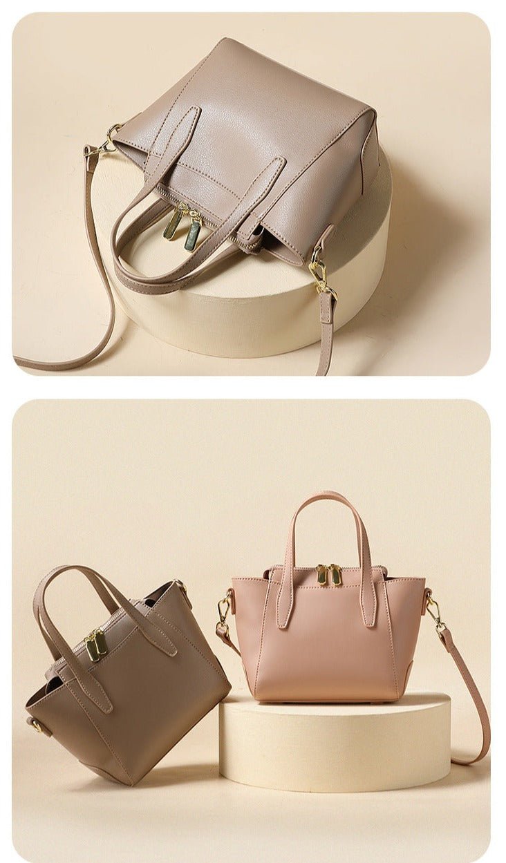 Leather Tote Bag with Minimalist Detail