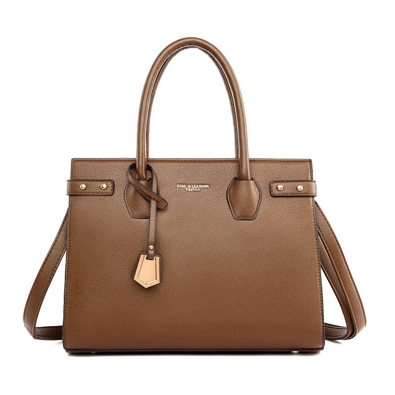 Leather Shoulder Bag with Structured Detail