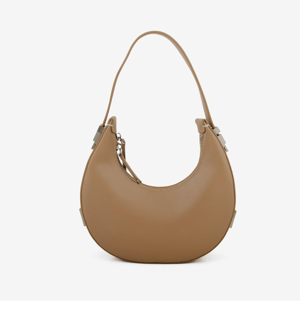 Polished Hobo Bag in Genuine Leather