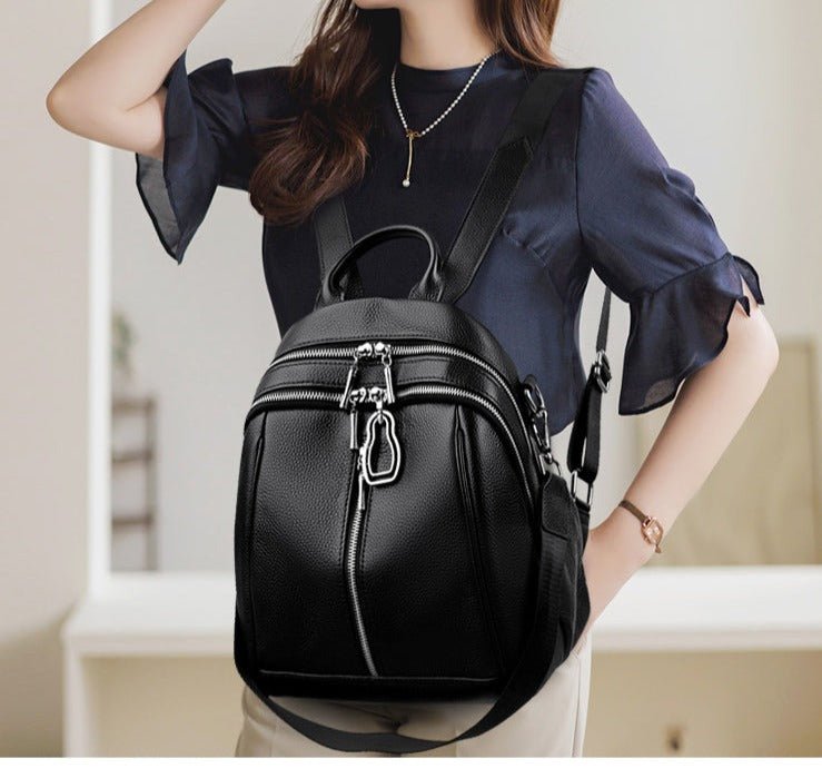 Versatile Genuine Leather Backpack