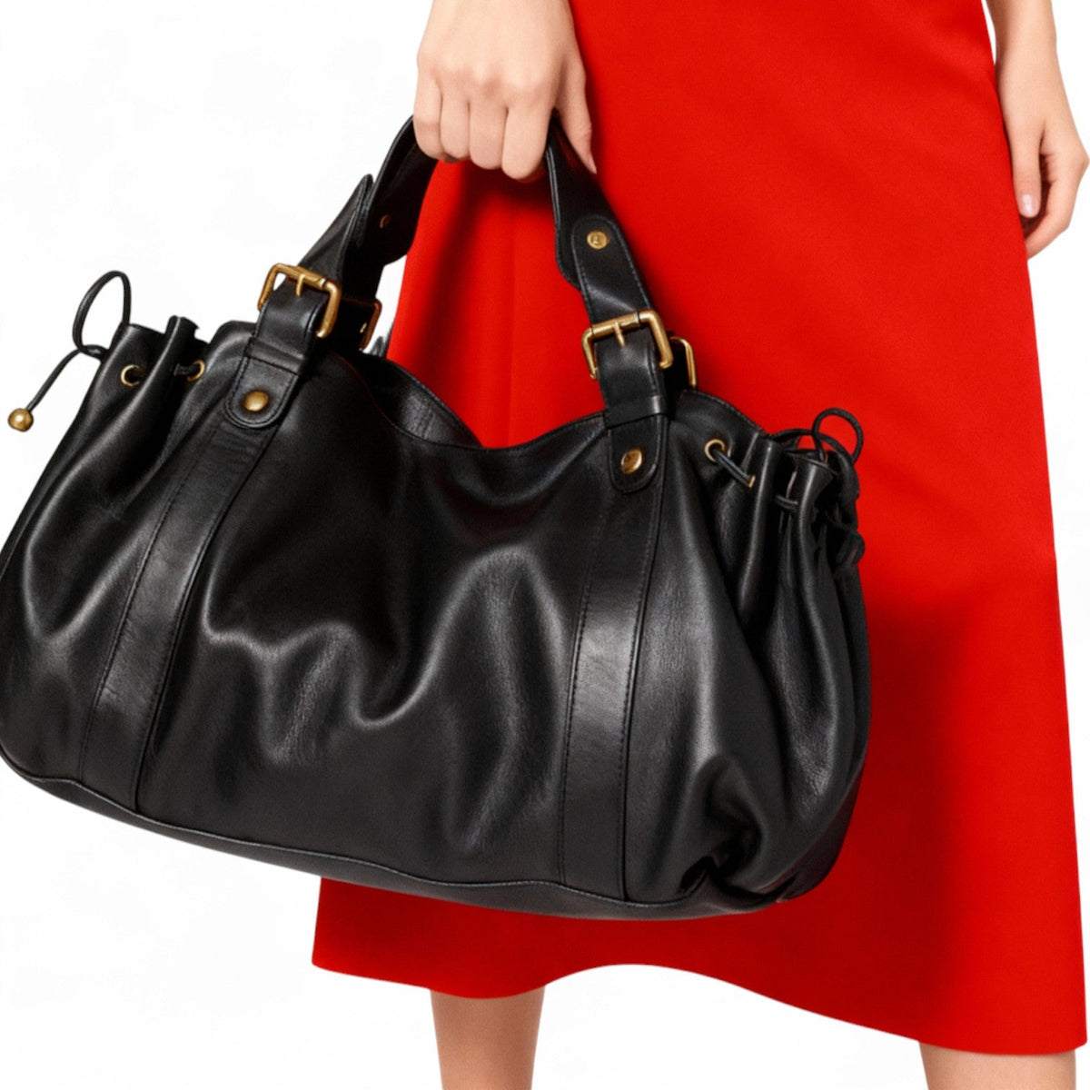The Everyday Wide Leather Shoulder Bag