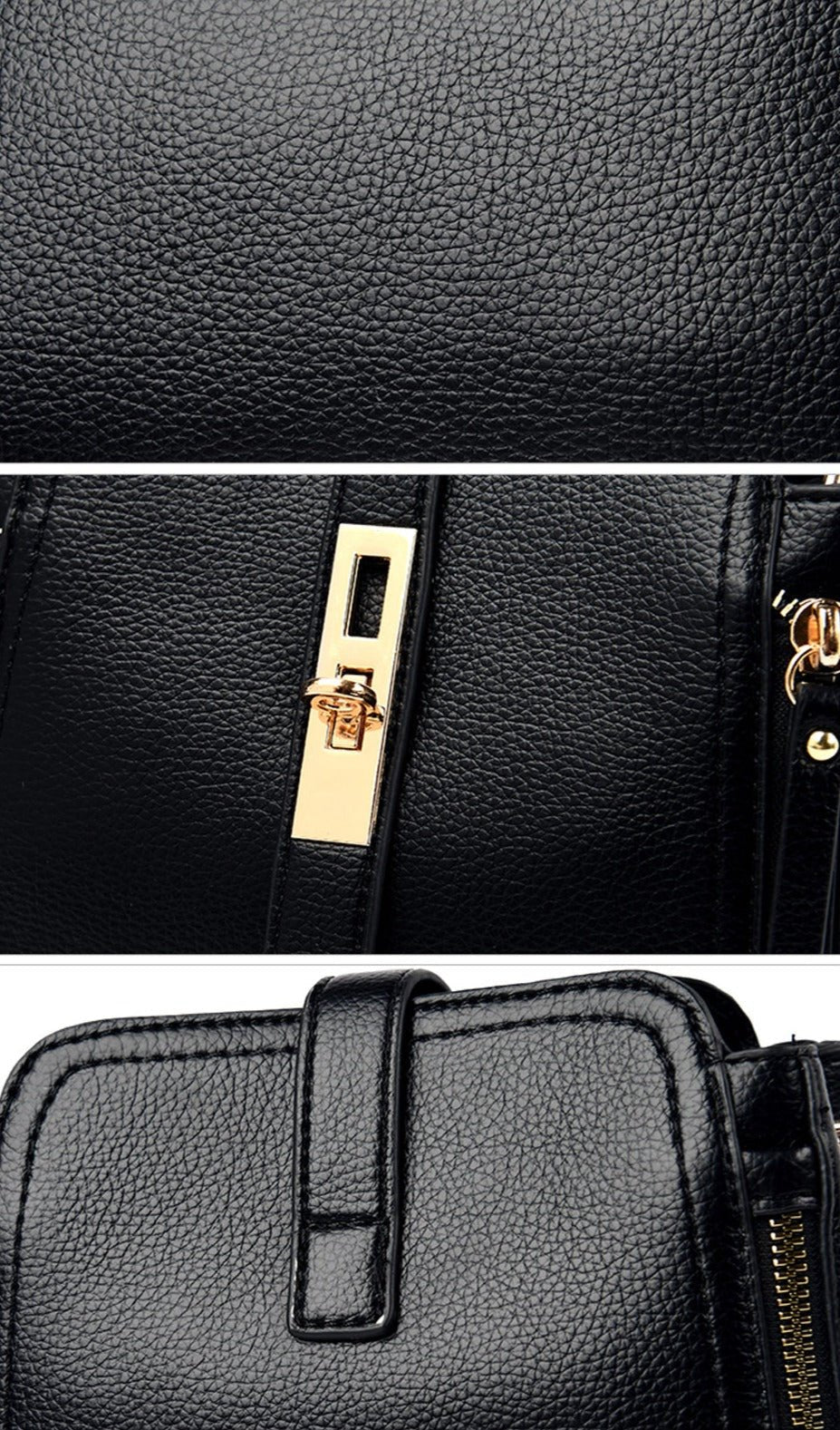 Leather Shoulder Bag with Polished Detail