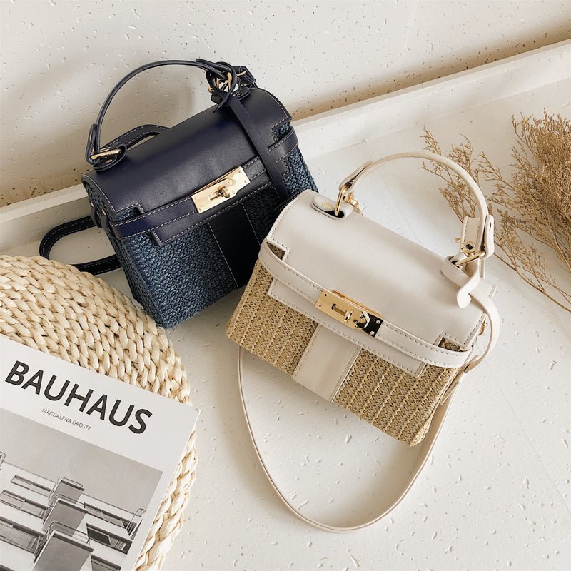 Straw Evening Clutch with Woven Detail