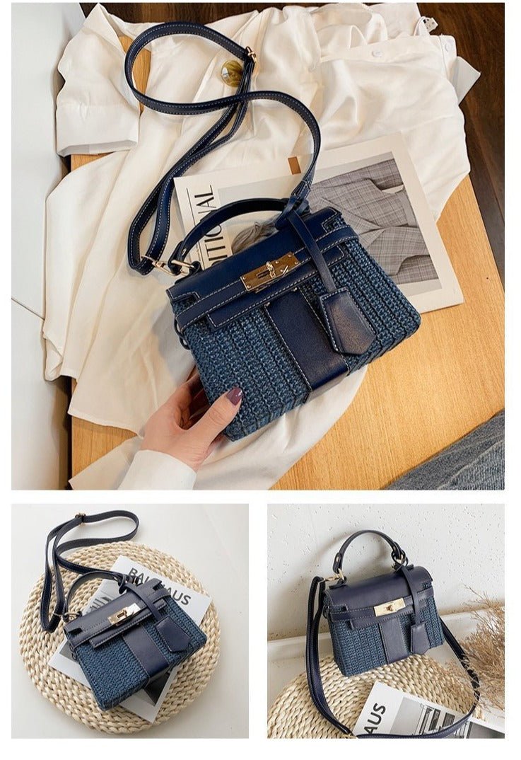 Straw Evening Clutch with Woven Detail