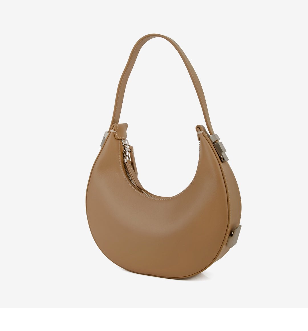 Polished Hobo Bag in Genuine Leather