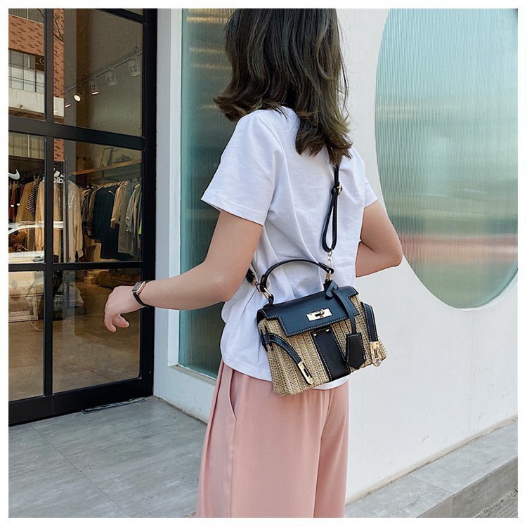 Straw Evening Clutch with Woven Detail