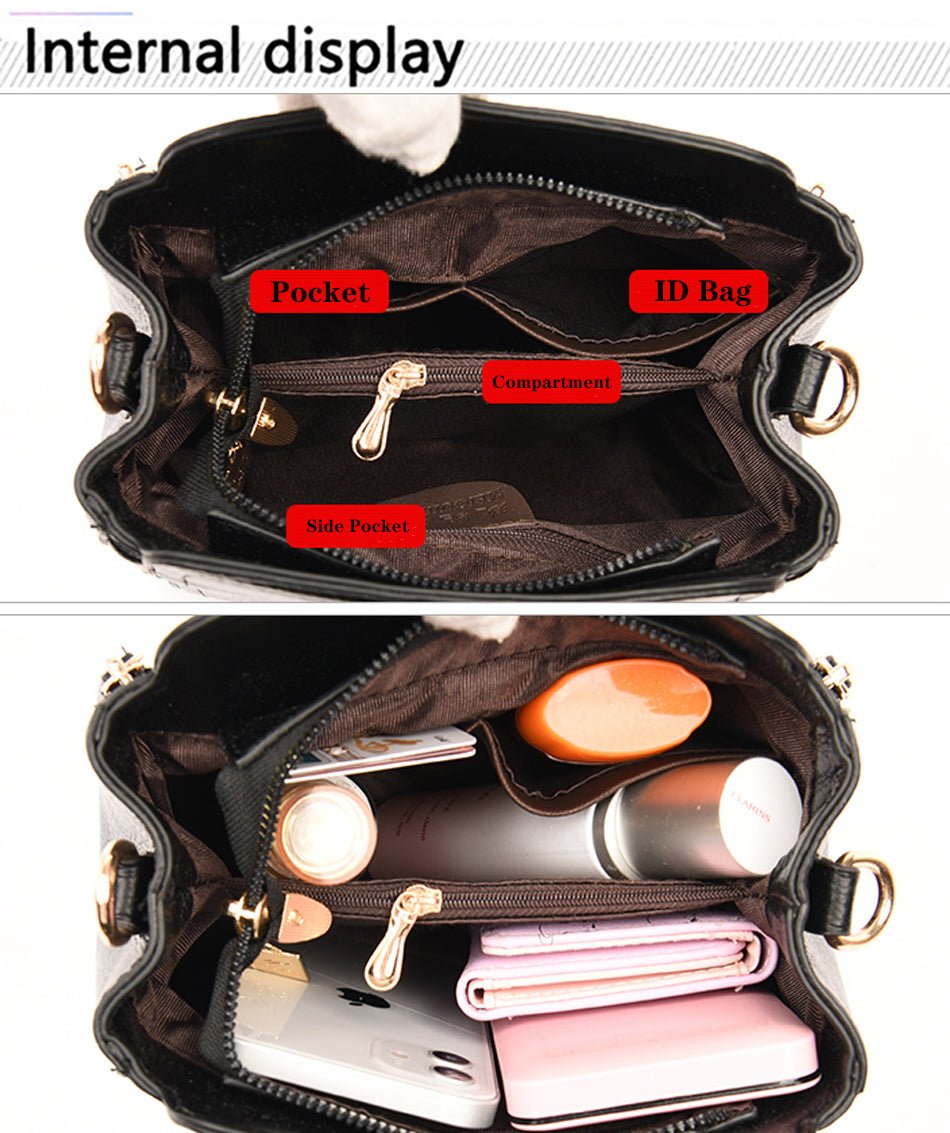 Leather Shoulder Bag with Polished Detail